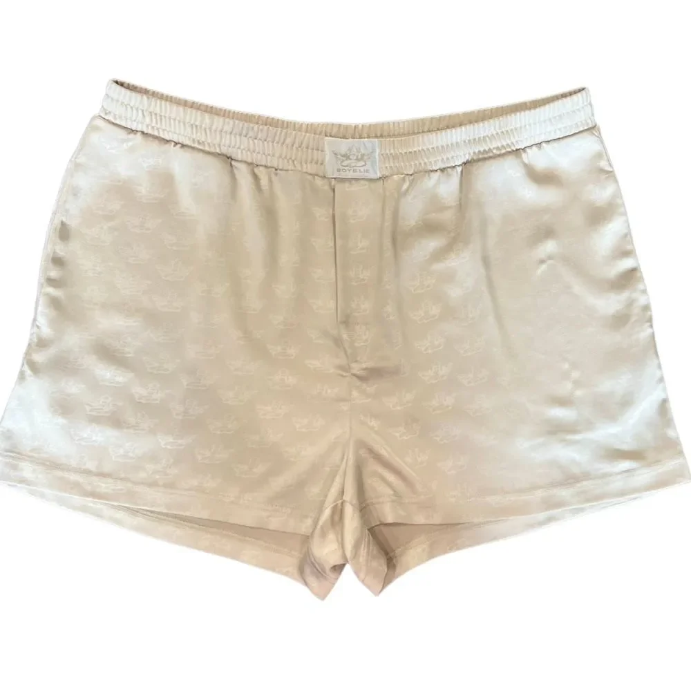 Boys Lie Satin Lounge Shorts all-over cherub print Size XXL - Picture 10 of 16